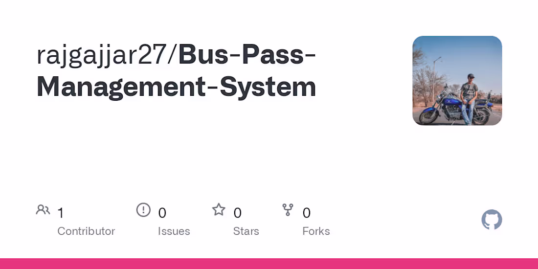 Cover image for rajgajjar27/Bus-Pass-Management-System