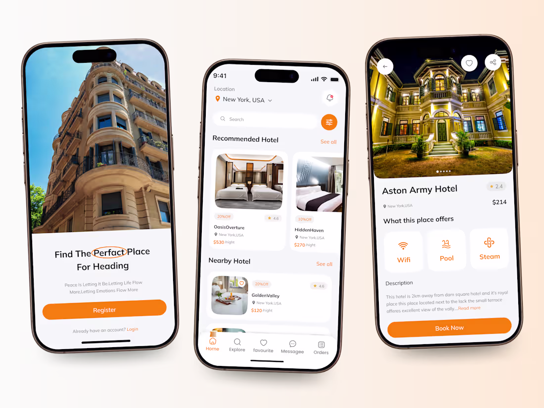 Cover image for Hotel Booking Mobile App UI/UX Design