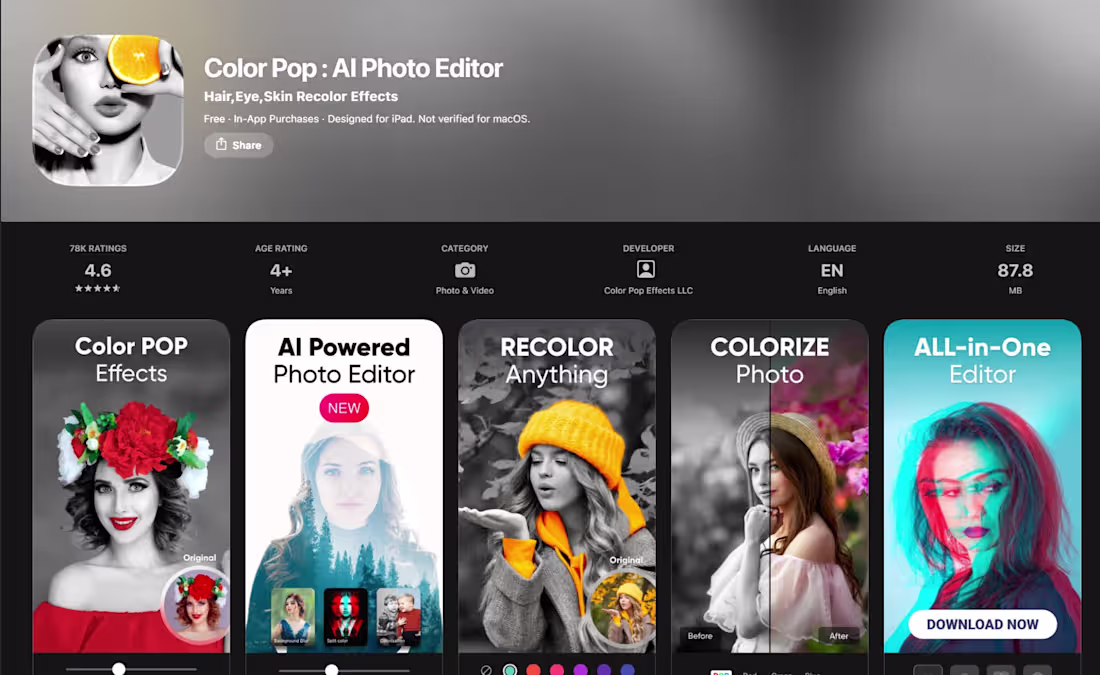 Cover image for Color Pop: AI Photo Editor