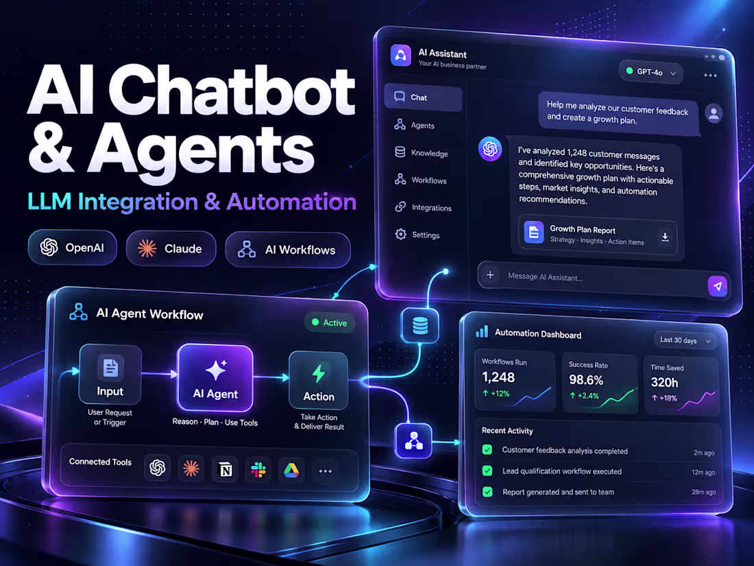 Cover image for AI Chatbot, AI Agent & LLM Integration