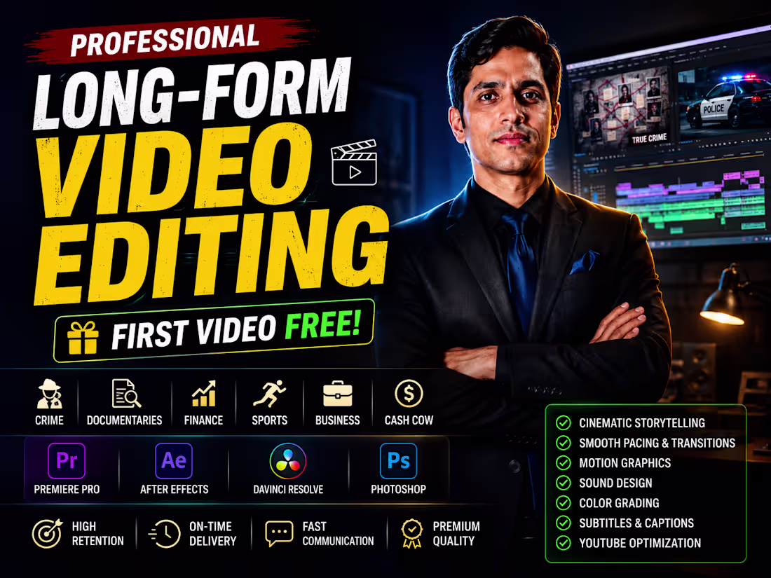 Cover image for High-Retention Long-Form YouTube Video Editing ⭐