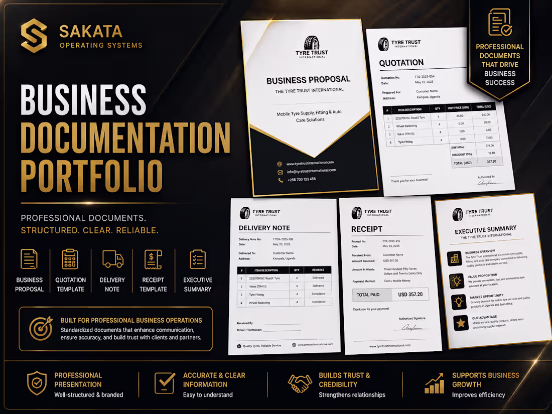 Cover image for Created professional business documentation including