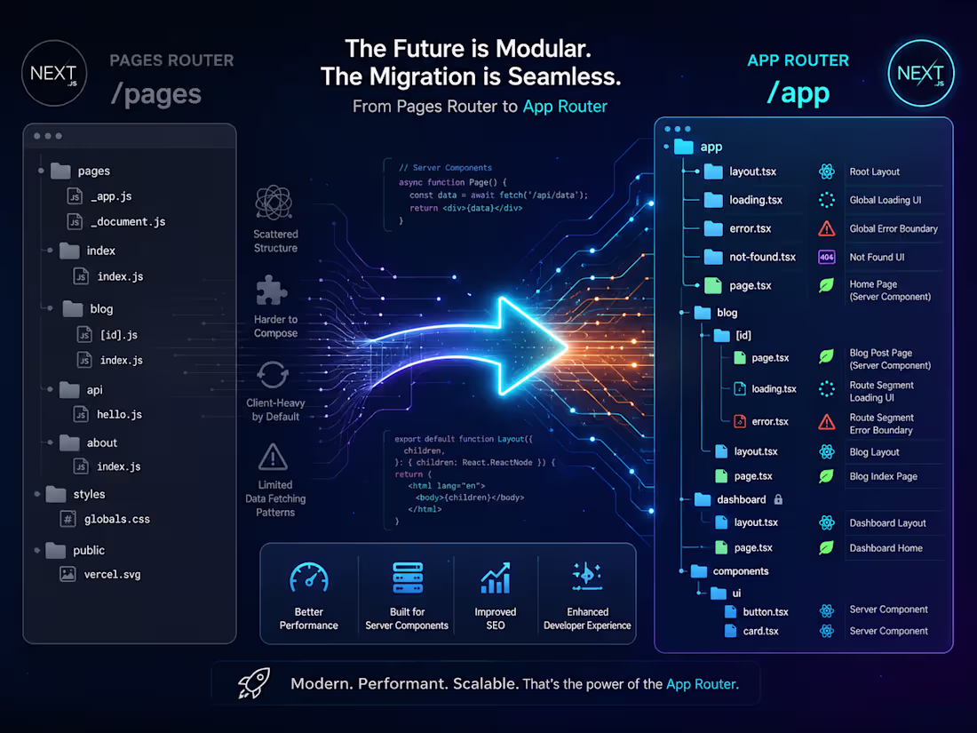 Cover image for Next.js App Router Migration & Modernization