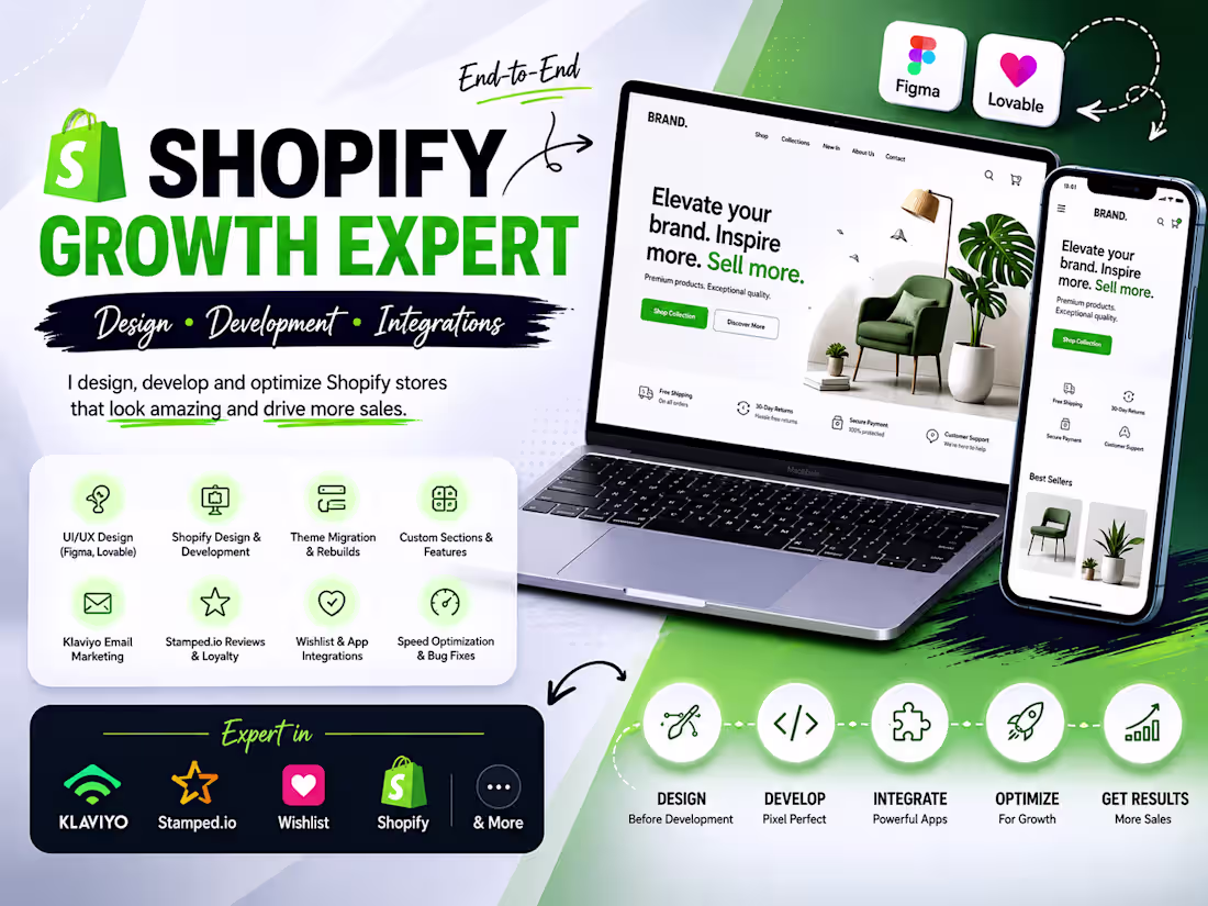 Cover image for Shopify Growth Expert | Design, Development & Integrations