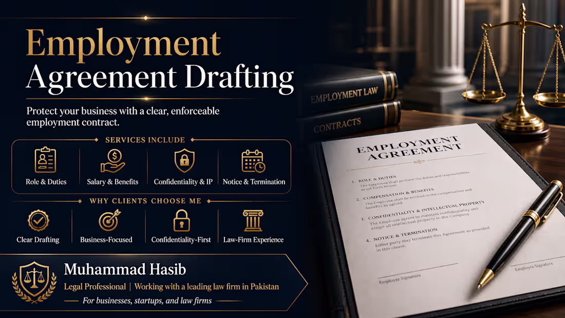 Cover image for Employment Agreement Drafting | Contract Drafting for Businesses