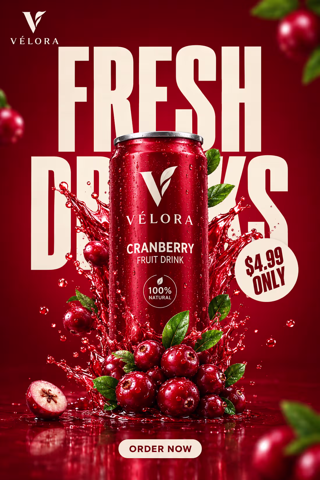 Cover image for Ad flyer design sample for a can drinks brand