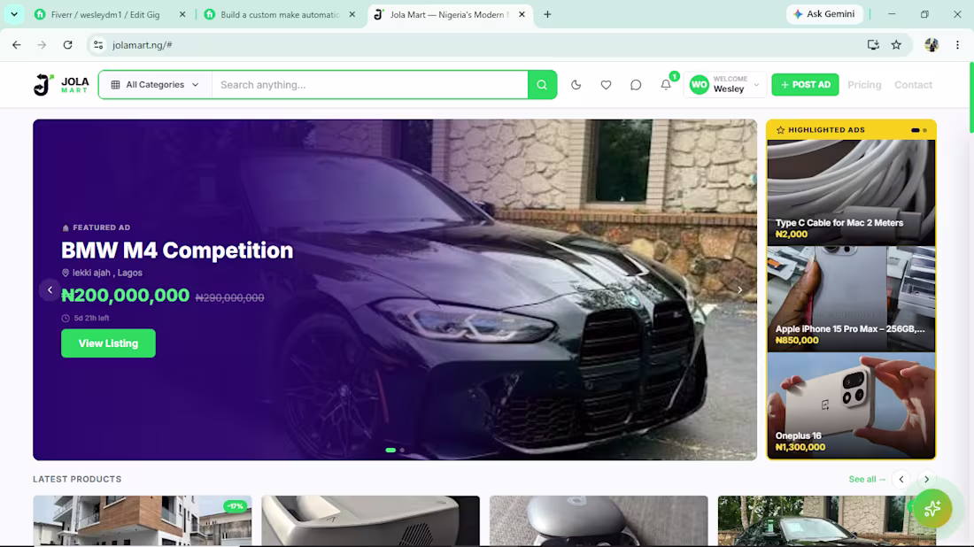 Cover image for Custom E-Commerce Website with React & Supabase