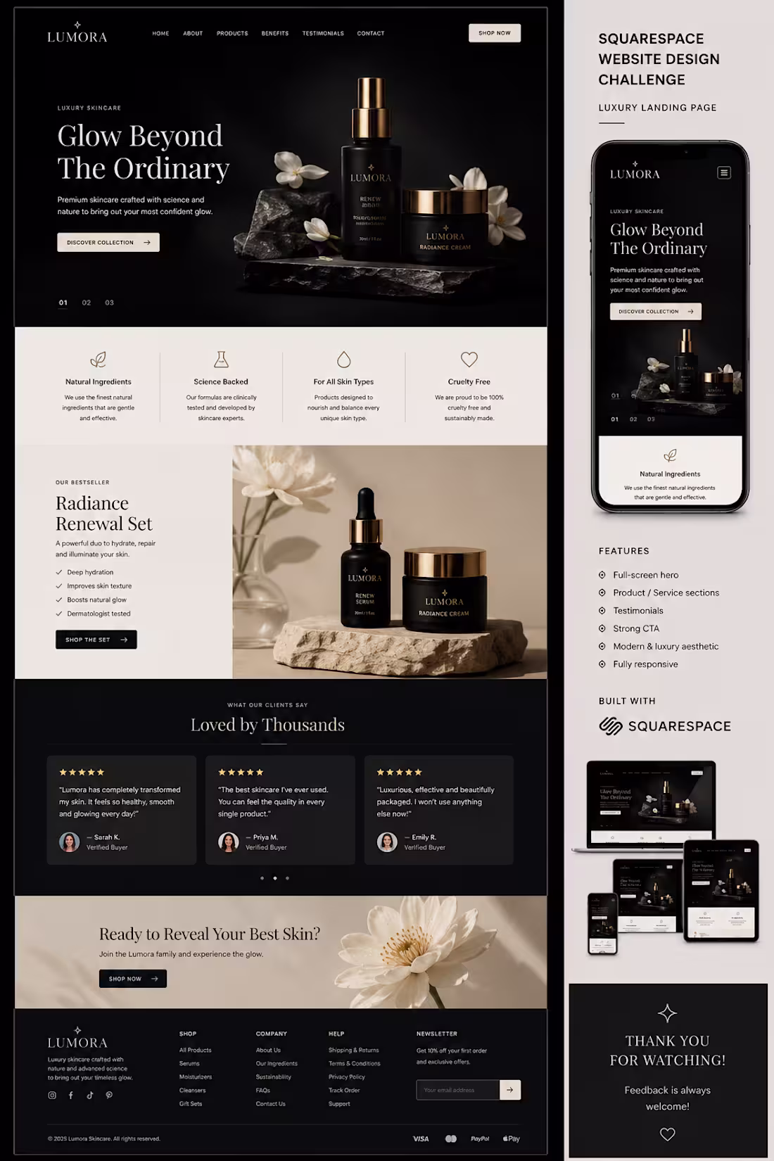 Cover image for LUMINA – Luxury Skincare Landing
