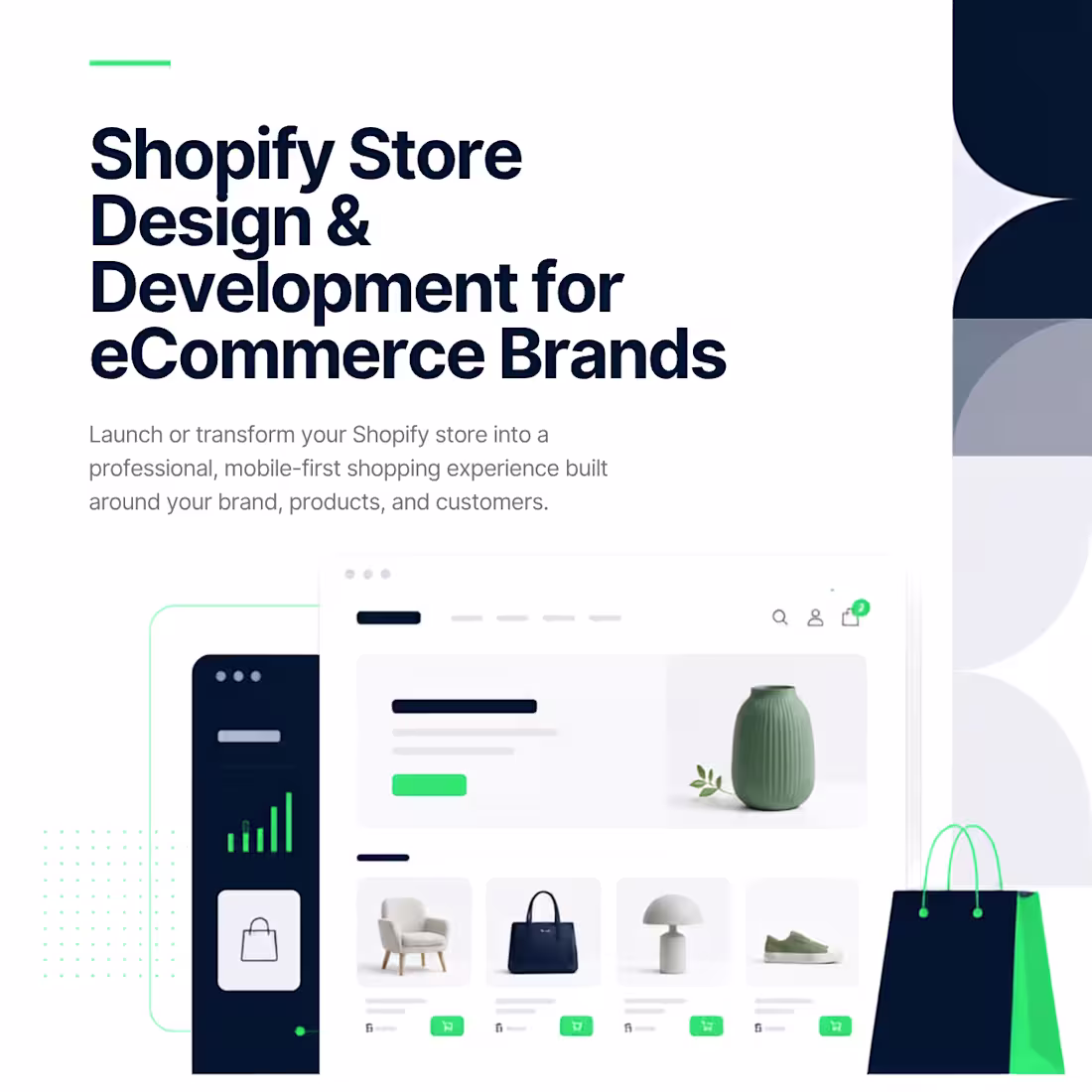 Cover image for Shopify Store Design & Development for eCommerce Brands