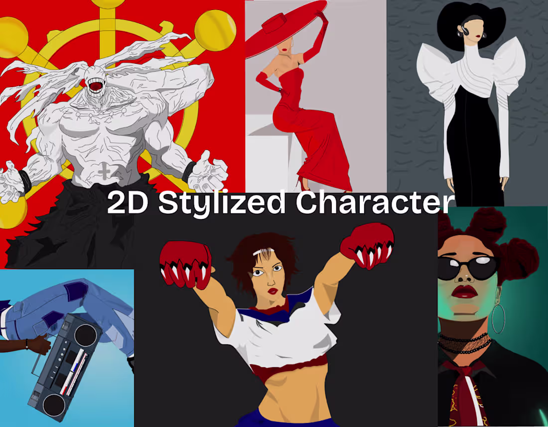 Cover image for Stylized 2d character illustration