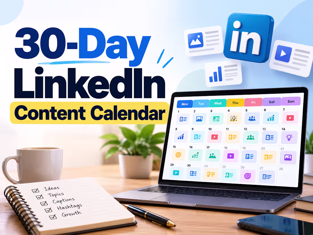 Cover image for 30-Day LinkedIn Content Calendar (Sample