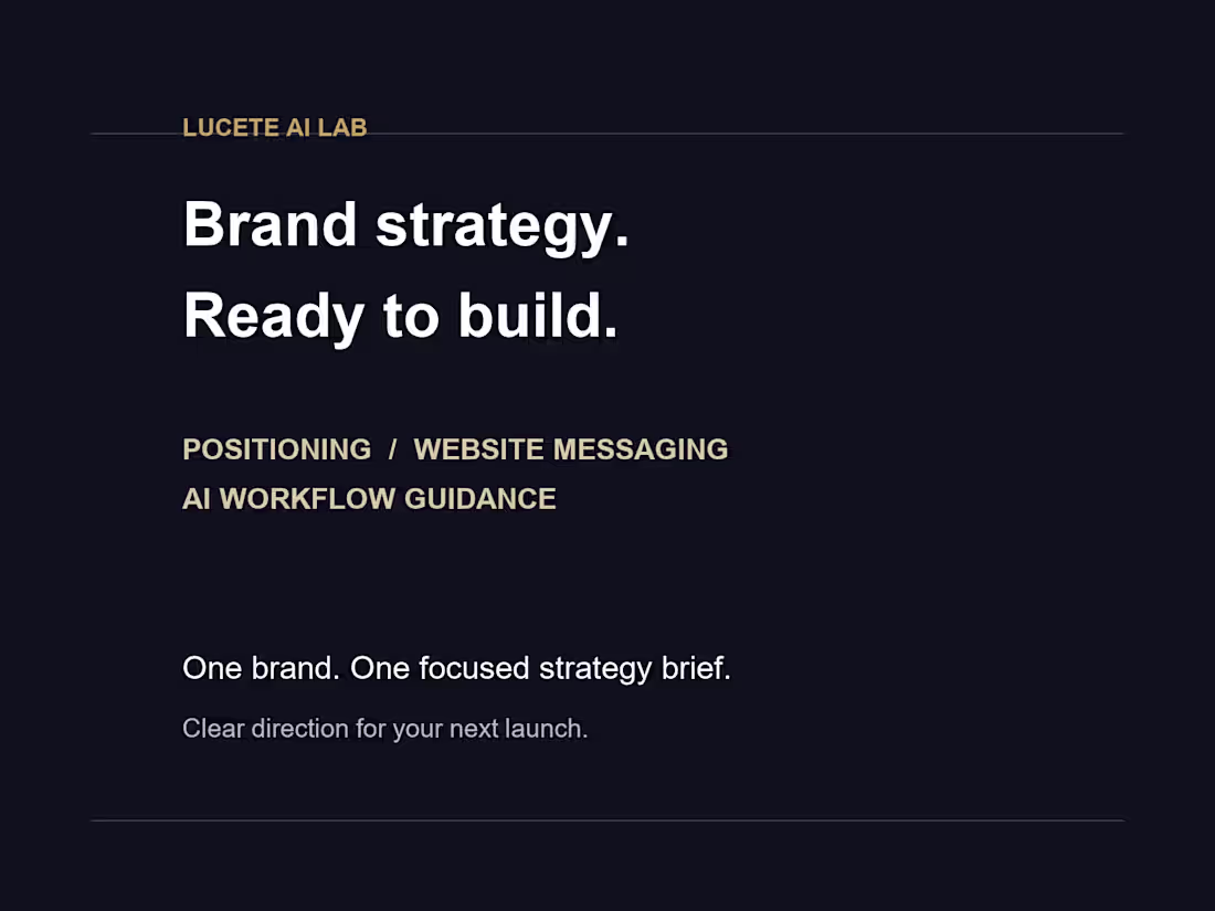 Cover image for Brand Strategy, Website Messaging & AI Workflow Brief