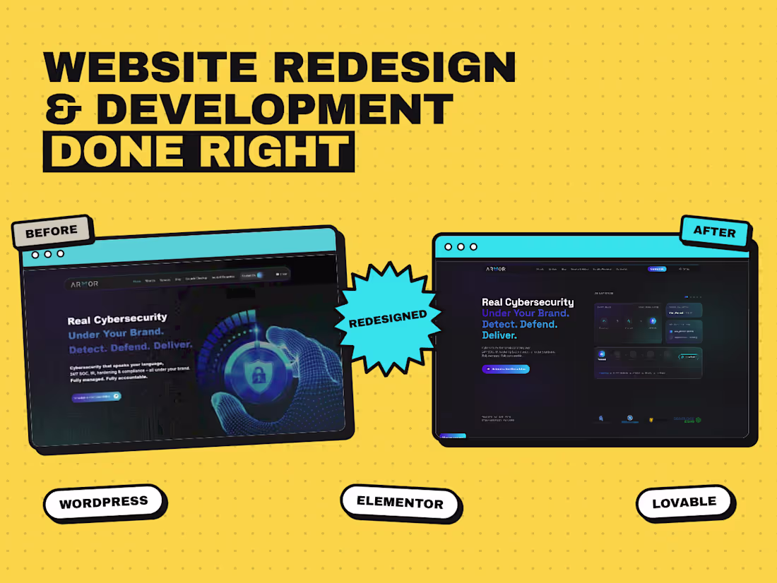 Cover image for Website Redesign & Development, Wordpress, Lovable & Elementor