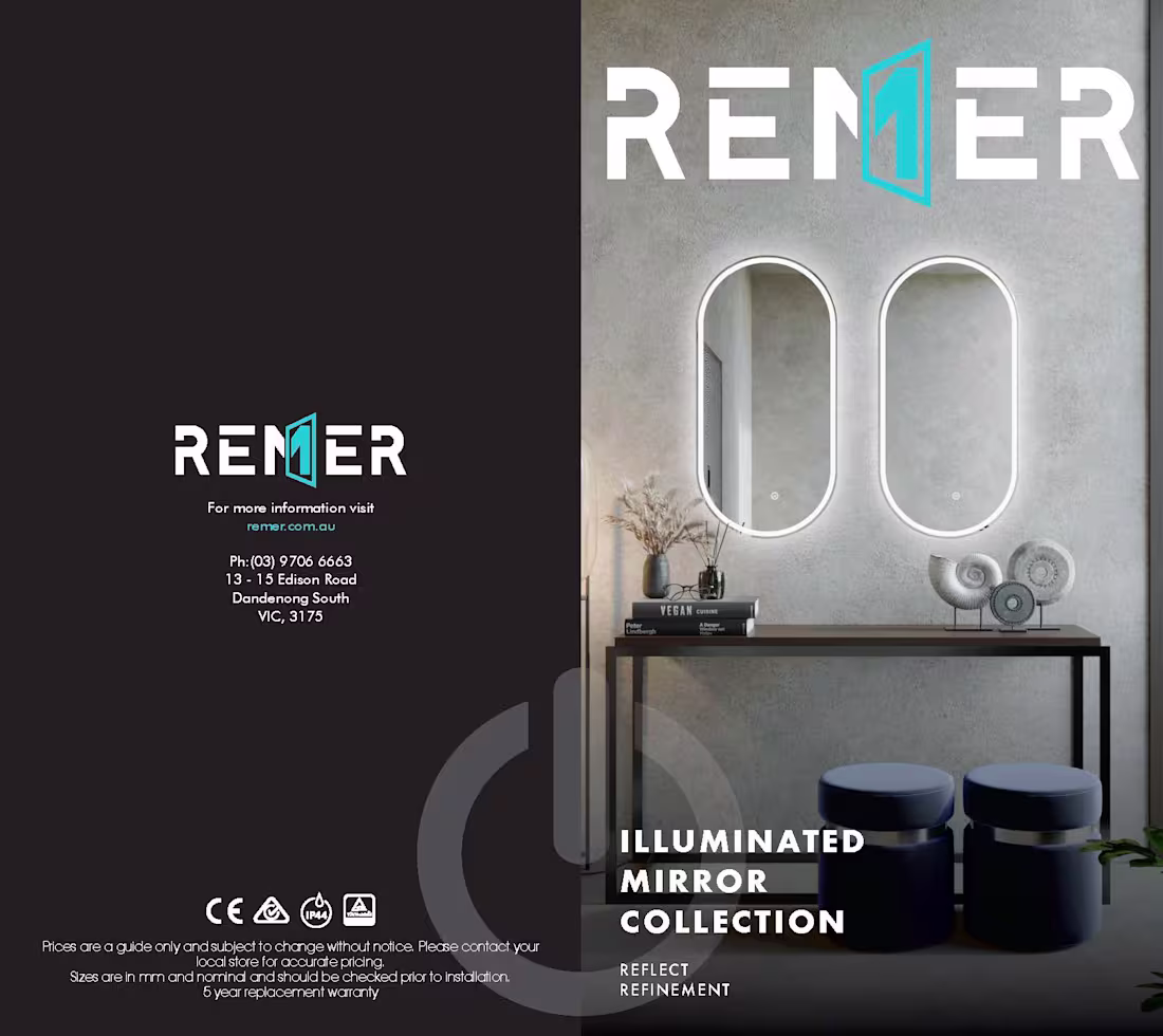 Cover image for Remer, Luxury LED Mirror Product Catalogue