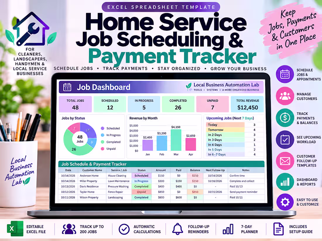 Cover image for Home Service Job Scheduling & Payment Dashboard