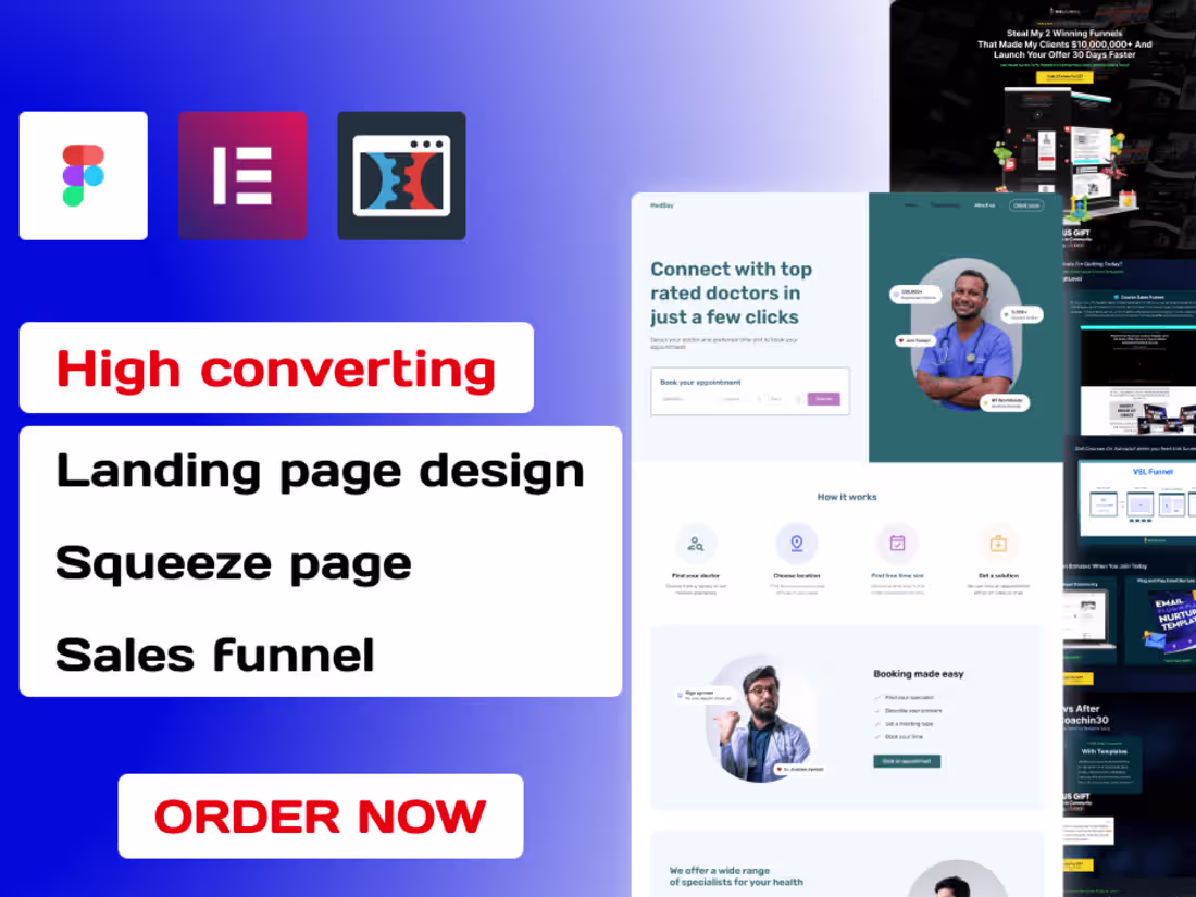 Cover image for I will design a landing page in figma, elementor or clickfunnels