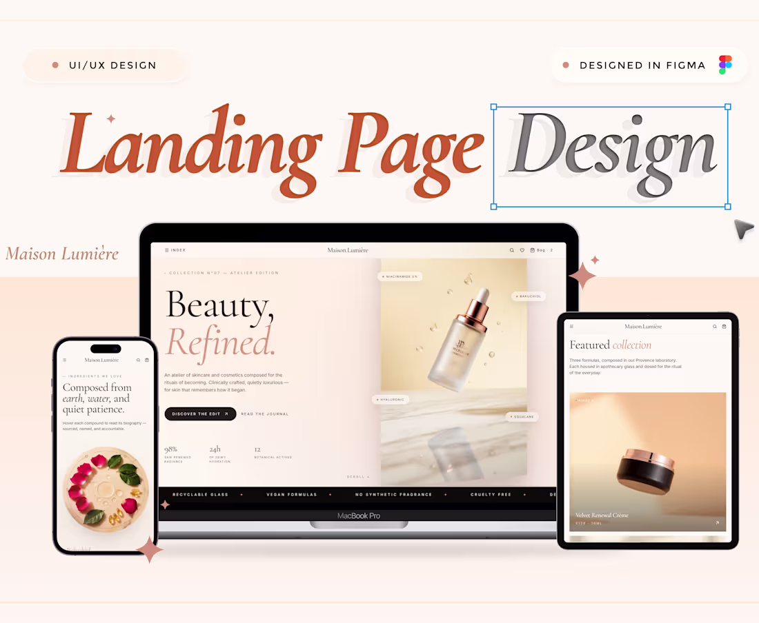 Cover image for Modern Landing Page UI/UX Design