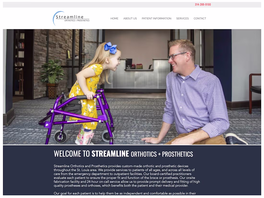 Cover image for Website design for Streamline Orthotics