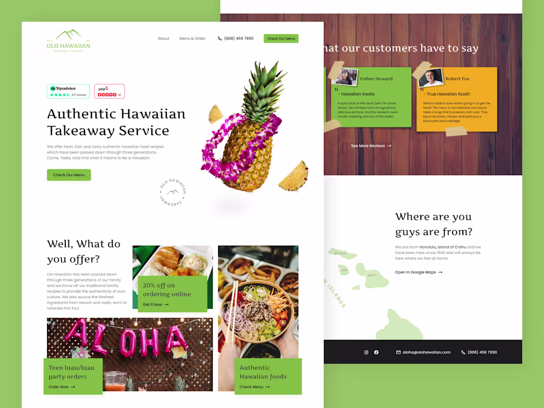 Cover image for 🍍OLO Hawaiian Takeaway Website | Clean & Clear Communication