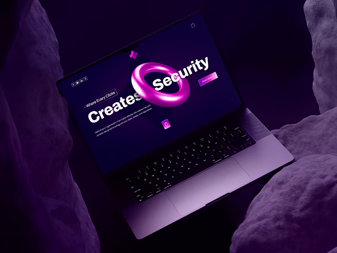 Cover image for GlowLink Modern Cybersecurity Company Website UI/UX Design 