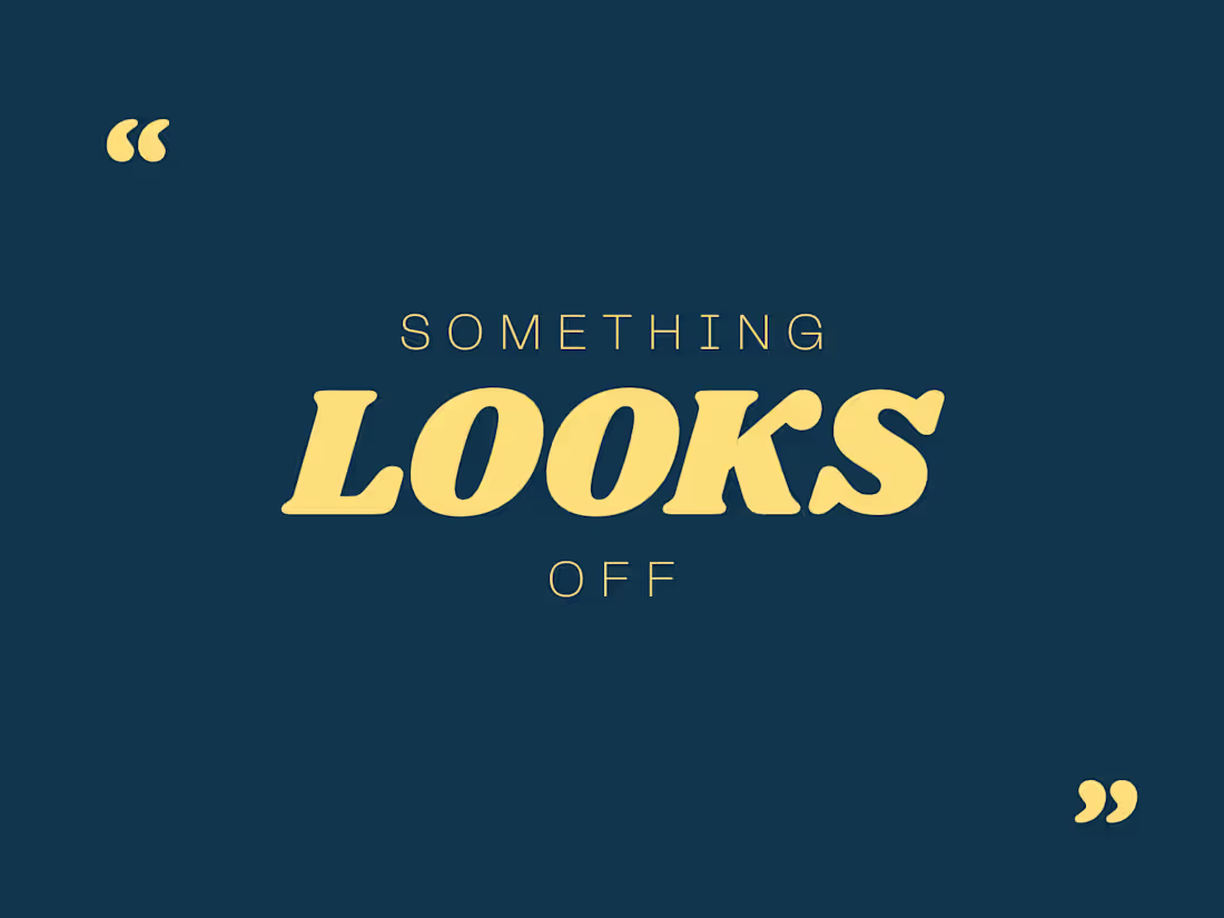 Cover image for "Something LOOKS Off" – Visual Gut-Check