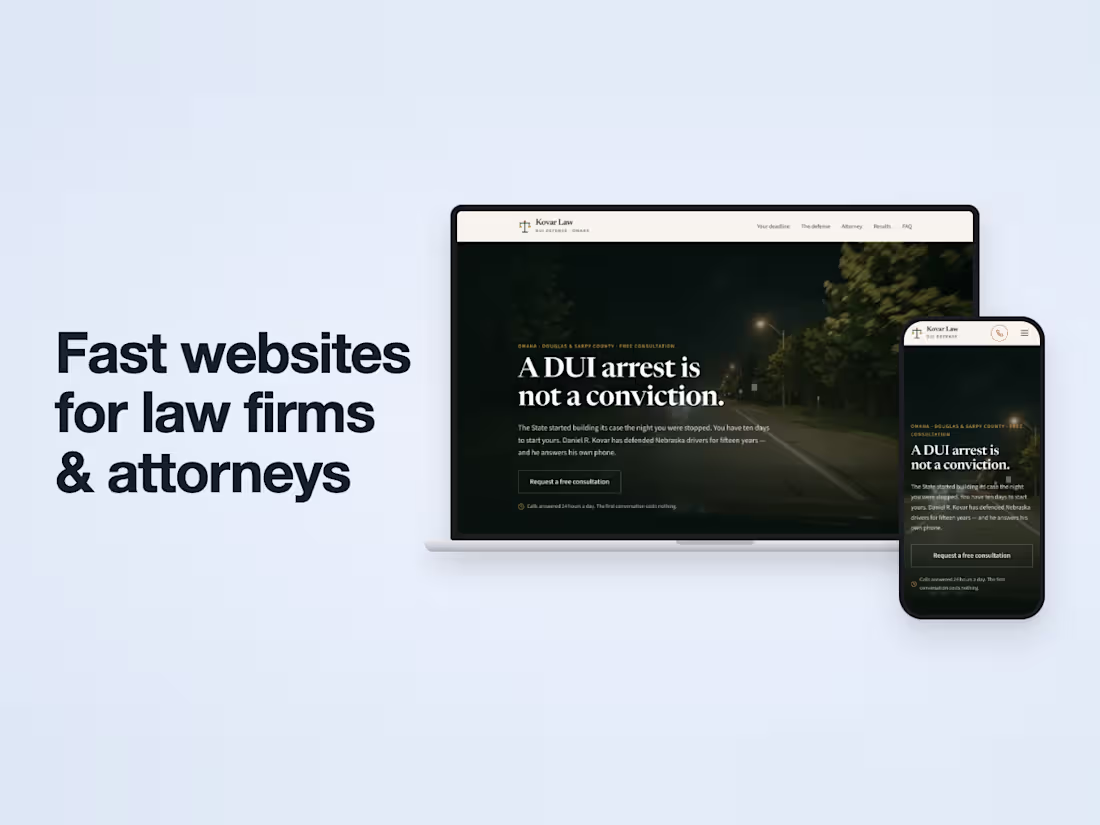 Cover image for Concept website for a law