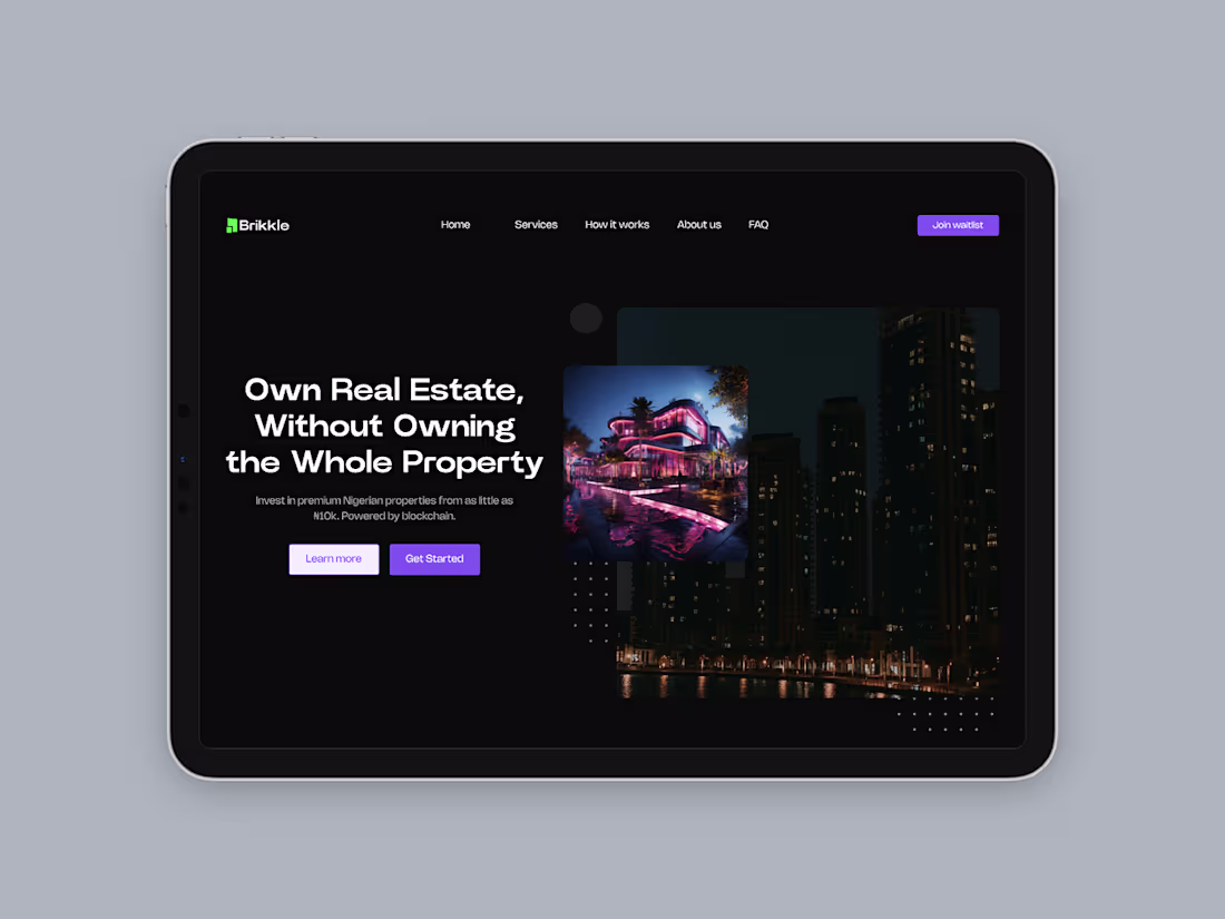 Cover image for Brikkle Landing Page