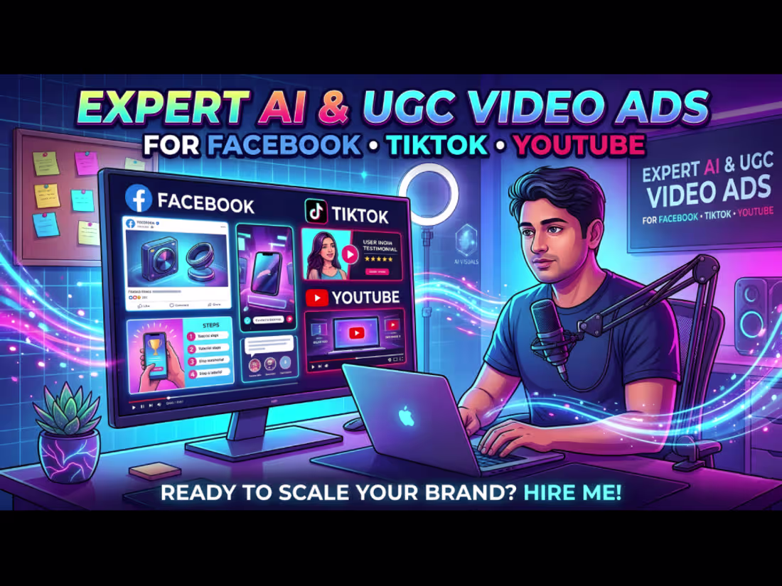 Cover image for You will get AI & UGC Video Ads for Facebook & TikTok YouTube