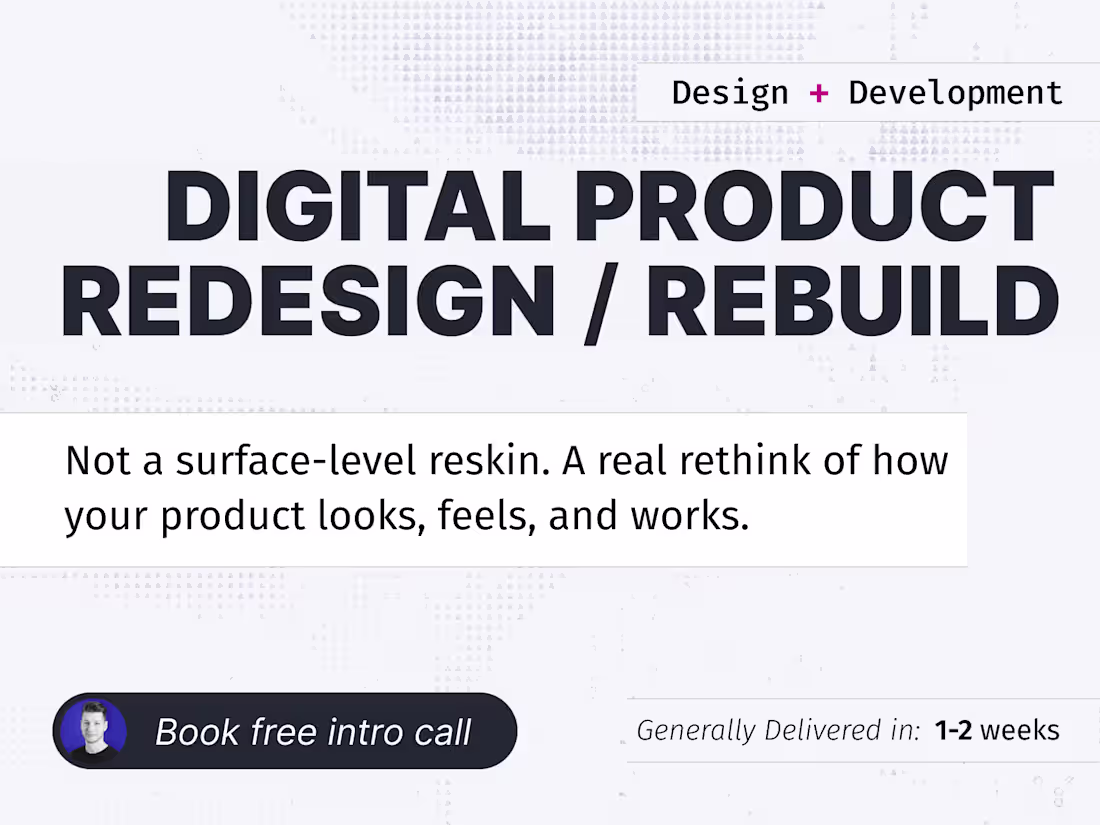 Cover image for Product Redesign + Rebuild