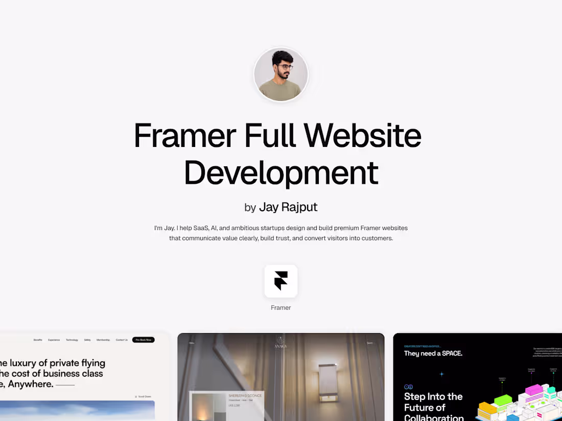 Cover image for Framer Full Website Design + Development