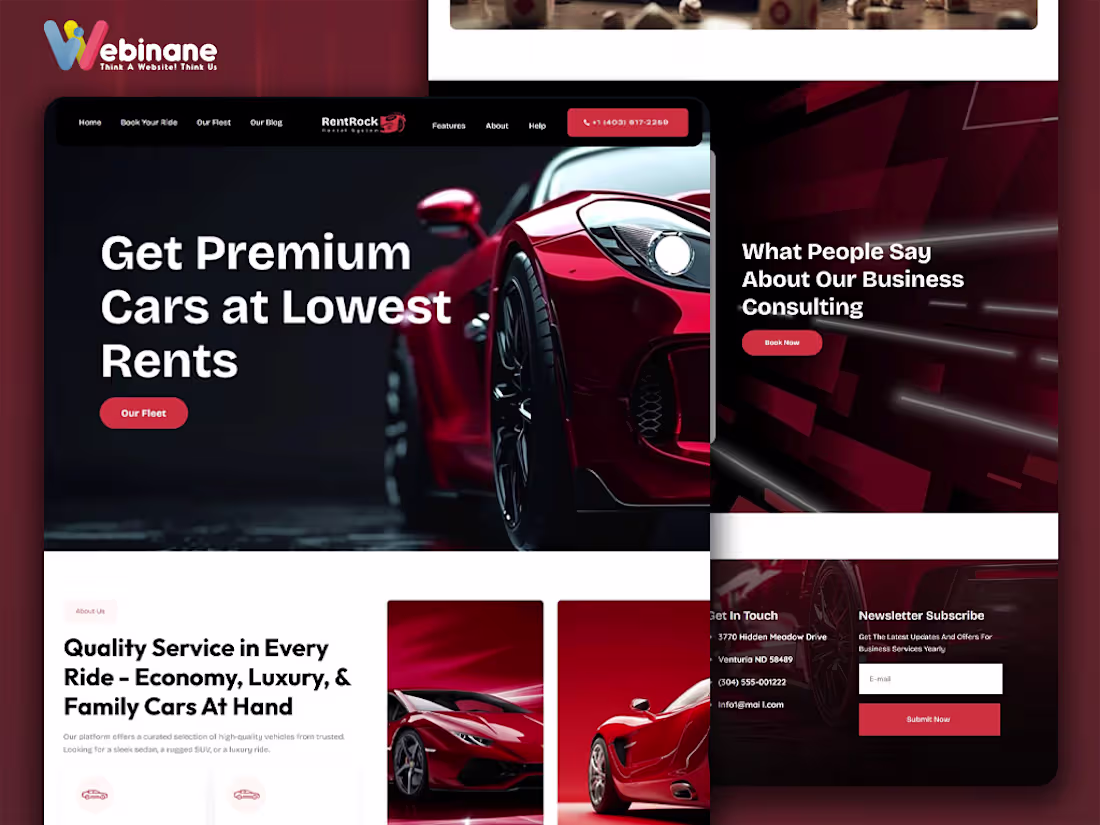 Cover image for Modern car rental website UI