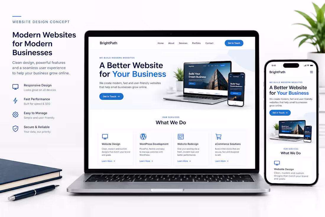 Cover image for Modern, responsive website design focused