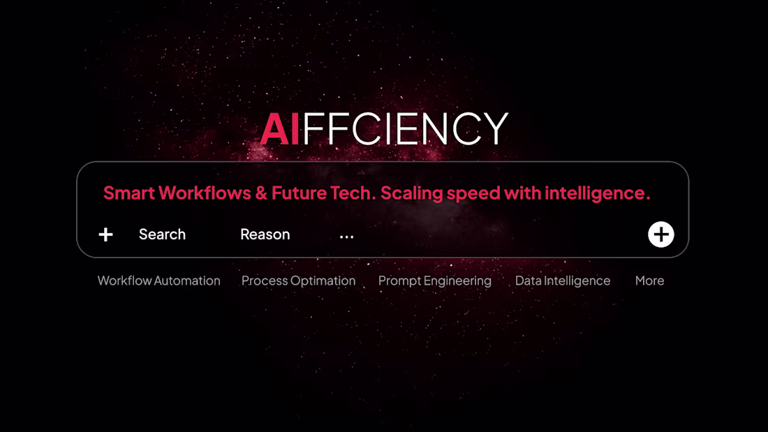 Cover image for AIFFICIENCY (AI / Systems)
Smarter workflows