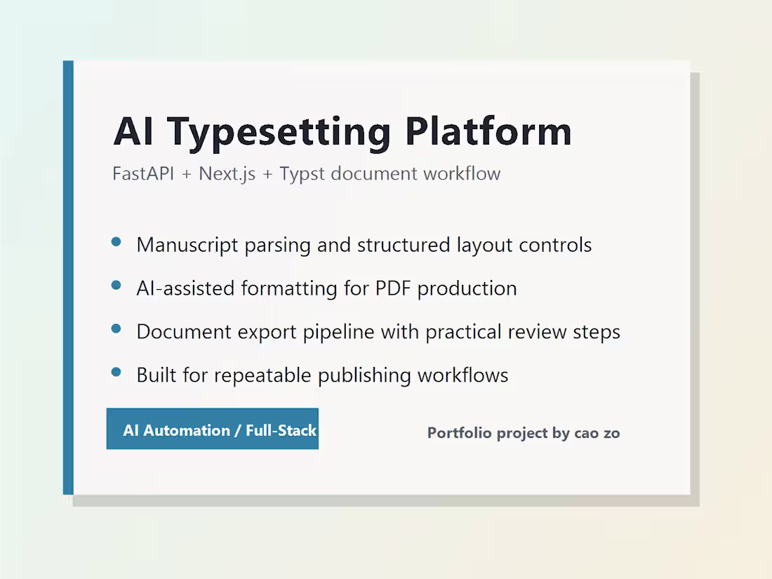 Cover image for AI Typesetting Platform
