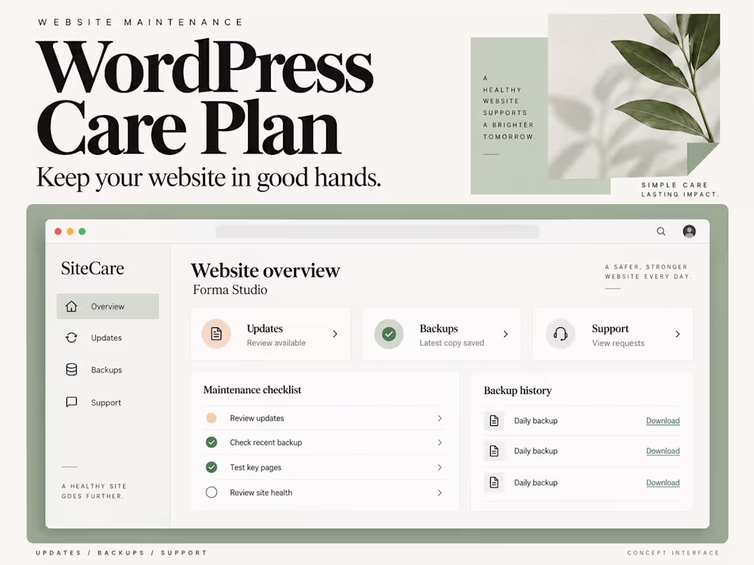 Cover image for Monthly WordPress Care Plan