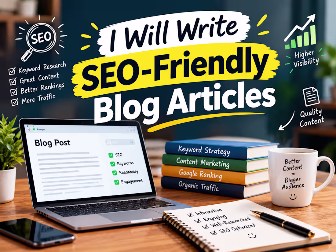 Cover image for I Will Write SEO-Friendly Blog Articles.