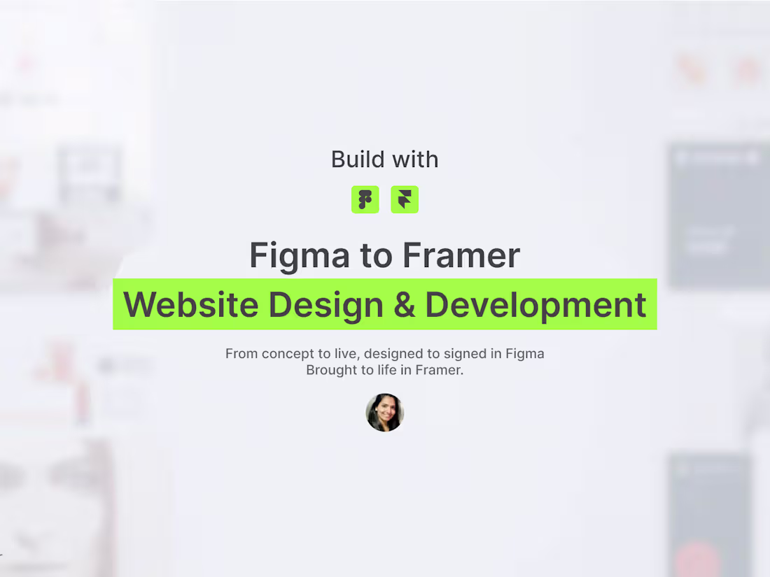Cover image for Figma to Framer || Website Design & Development 