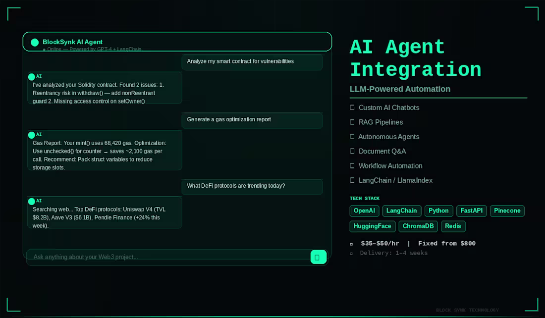 Cover image for AI Integration, LLM Agents & Automation