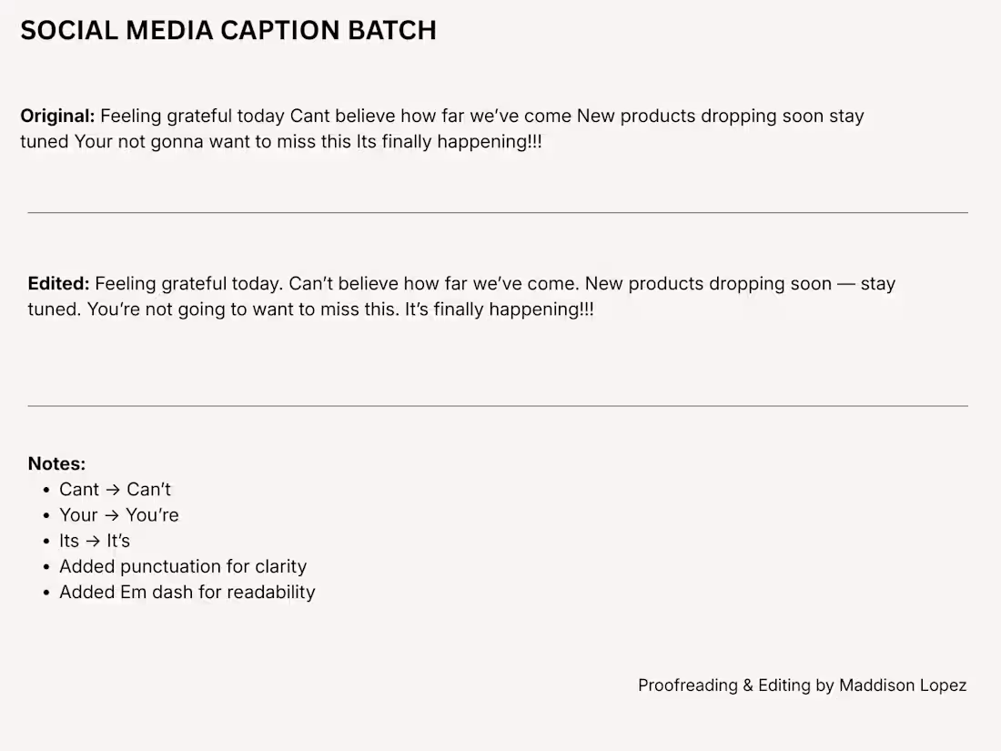 Cover image for Social Media Sample Work
