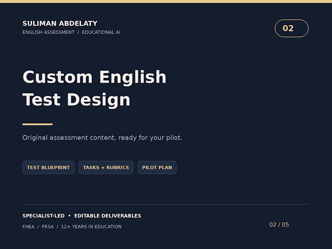 Cover image for Custom CEFR-Aligned English Test Design