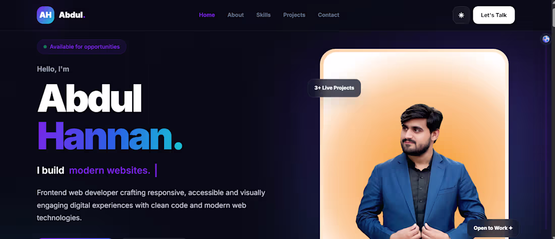 Cover image for Personal Portfolio Website | React & Tailwind