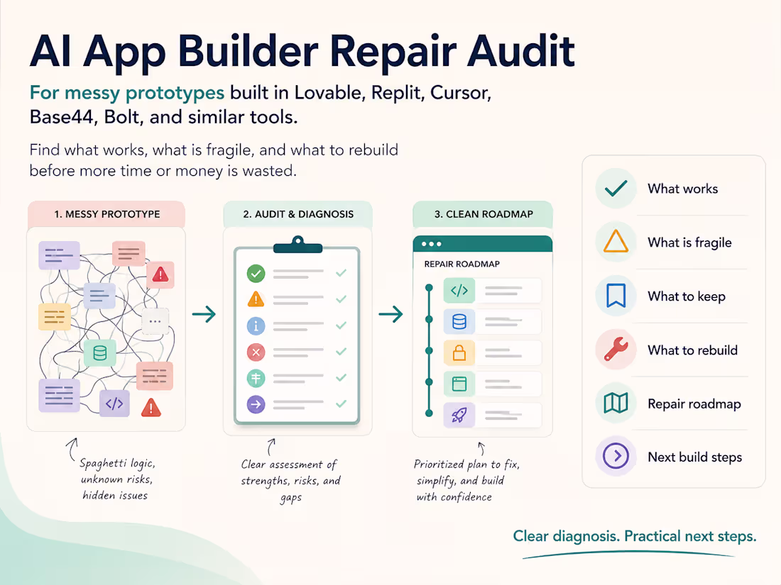 Cover image for AI App Builder Repair Audit