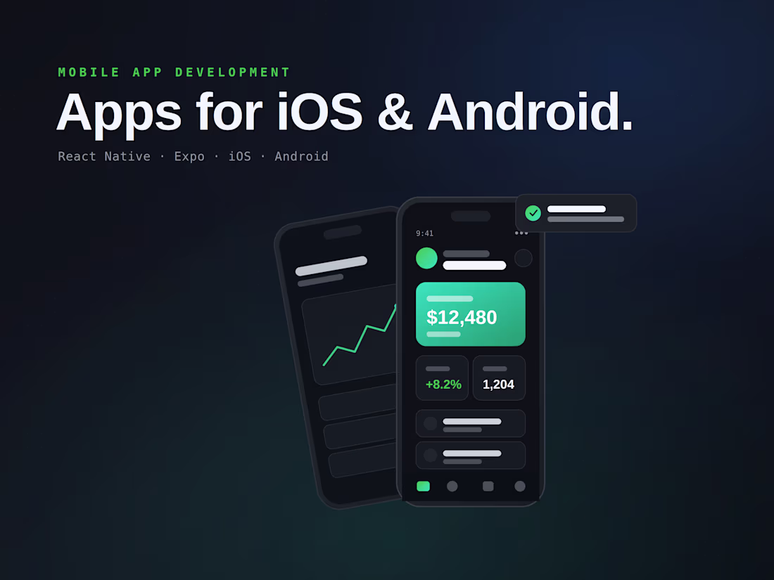 Cover image for Mobile App Development iOS & Android (React Native) Startups/MVP