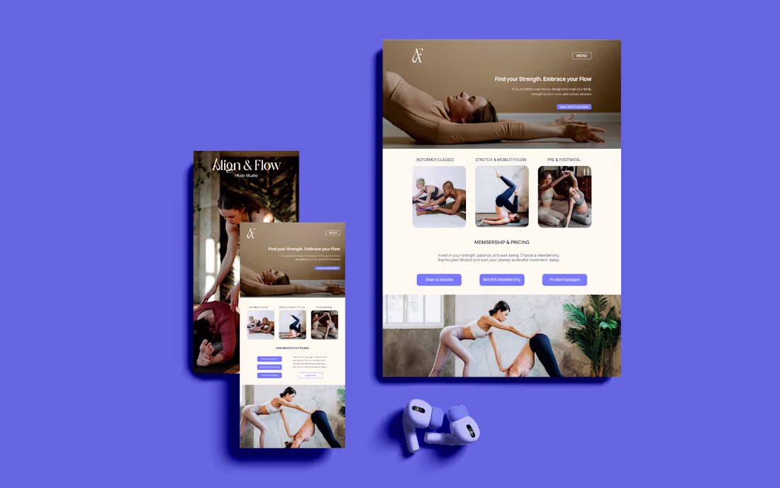 Cover image for Align & Flow Pilates Studio – A Luxury Brand Identity