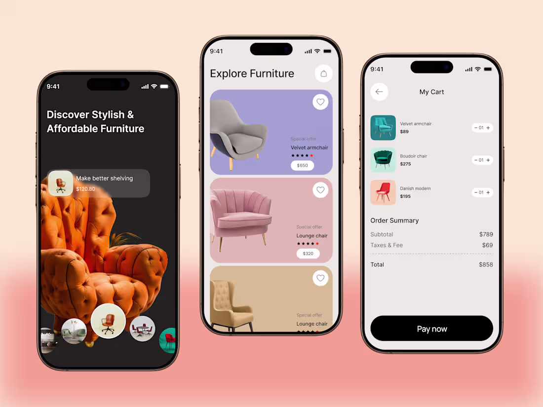 Cover image for AI Furniture Story Mobile App Redesign