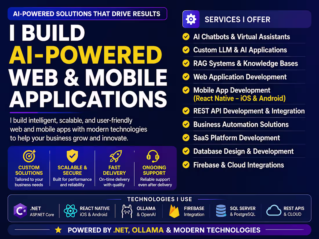 Cover image for Develop AI-Powered Web Applications and Custom LLM Solutions