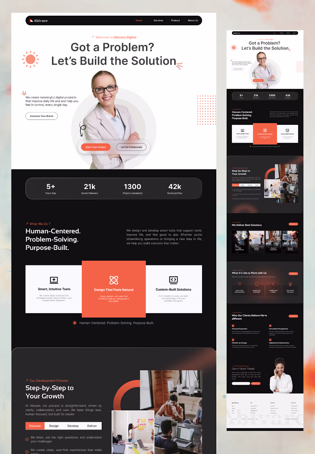Cover image for Abivare – Digital Solutions Agency Landing Page Design