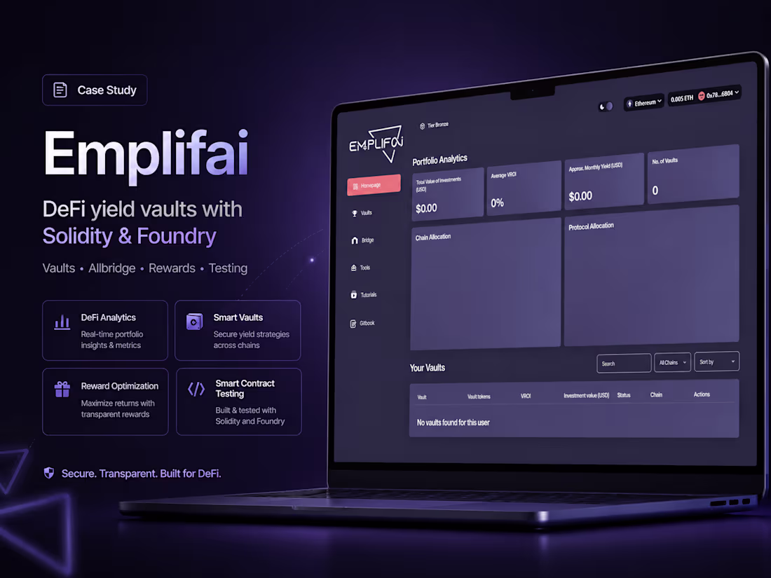 Cover image for Emplifai — DeFi Yield Vaults With Solidity & Foundry