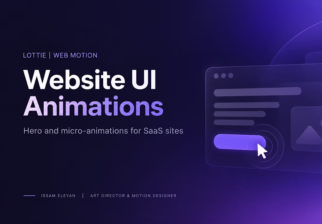 Cover image for Website UI Animations | Lottie Hero & Micro-interactions