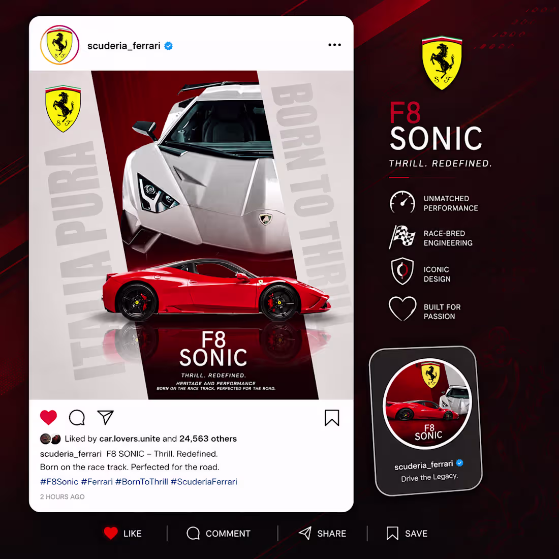 Cover image for Ferrari SOCIAL-POST design